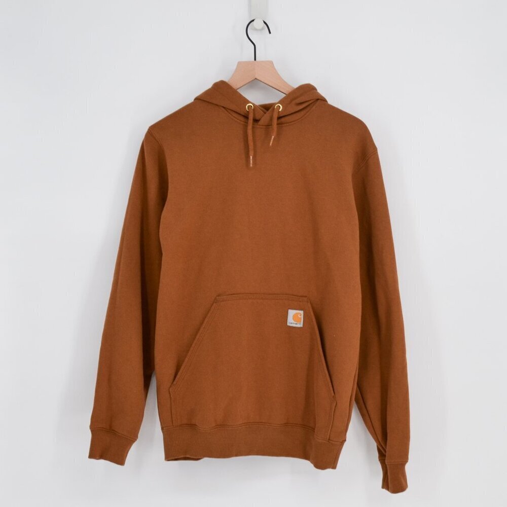 Carhartt Midweight K288 Logo Graphic Sweatshirt Brown S Loose Fit Hoodie TS0288